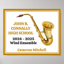 Gouden Saxofonist Gepersonaliseerde Band