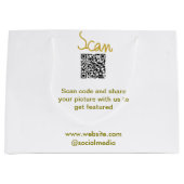 Gouden Scan QR-code glitter eenvoudig elegante cal Groot Cadeauzakje (Voorkant)
