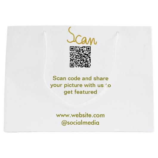 Gouden Scan QR-code glitter eenvoudig elegante cal Groot Cadeauzakje (Voorkant)
