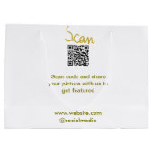 Gouden Scan QR-code glitter eenvoudig elegante cal Groot Cadeauzakje (Achterkant)