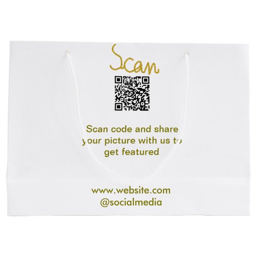Gouden Scan QR-code glitter eenvoudig elegante cal Groot Cadeauzakje (Achterkant)