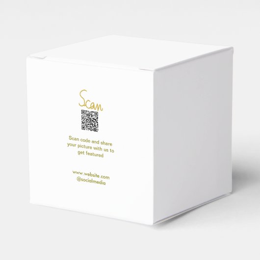 Gouden Scan QR-code glitters eenvoudige elegante c Bedankdoosjes (Voorkant Zijde)