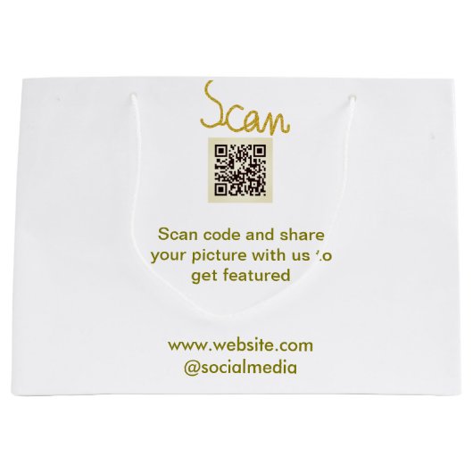 Gouden Scan QR-code glitters eenvoudige elegante c Groot Cadeauzakje (Voorkant)