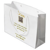 Gouden Scan QR-code glitters eenvoudige elegante c Groot Cadeauzakje (Achterkant Gekanteld)
