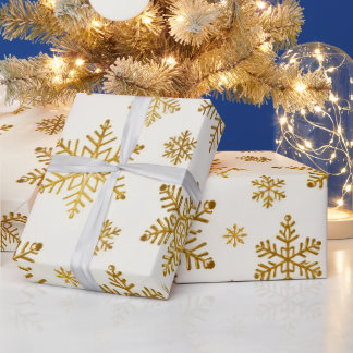 Gouden Scandinavische Minimalistische Sneeuwvlok W Cadeaupapier