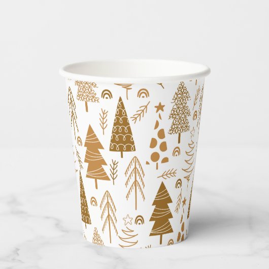 Gouden Scandinavische stijl Kerst Papieren Bekers (Achterkant)