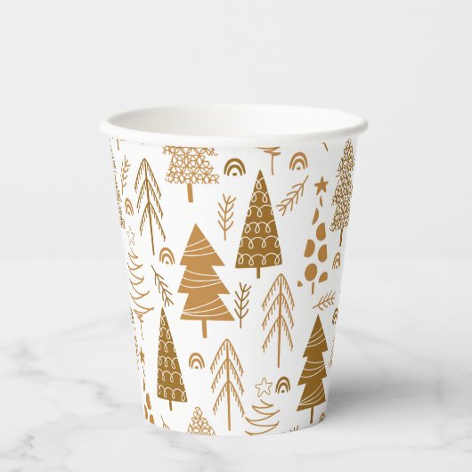 Gouden Scandinavische stijl Kerst Papieren Bekers (Voorkant)