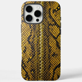 Gouden Schaal: Premium Snake Skin iPhone 16 Pro Max Hoesje