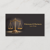 Gouden Schaal van Gerechtigheid op Dark Brown Visitekaartje (Voorkant)