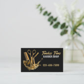 Gouden Schaar Barbershop Kapsalon Barber Shop Visitekaartje (Staand voorkant)