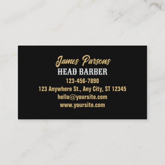 Gouden Schaar Barbershop Kapsalon Barber Shop Visitekaartje (Achterkant)