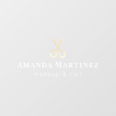 Gouden Schaar Beauty Hair Make-up Salon Raamsticker (Vel)