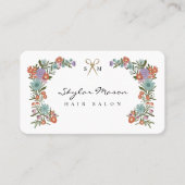 Gouden Schaar Bloemen Krans Haar Stylist Wit Visitekaartje (Voorkant)