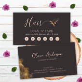 Gouden Schaar Donkergrijs Haarstylist Beauty Salon Klantenkaartje