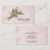 Gouden Schaar en bloemen Illustratie Visitekaartje (Voorkant / Achterkant)