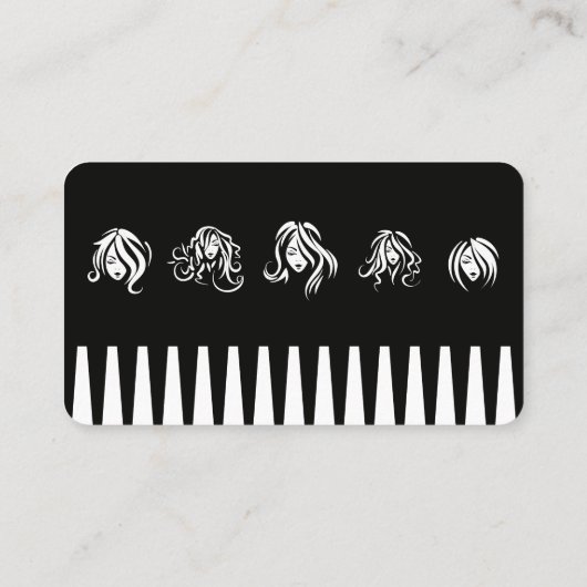 Gouden schaar en kam | kapper visitekaartje (Achterkant)