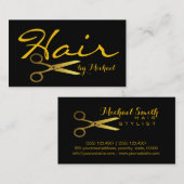 Gouden schaar Hair Stylist #3 Visitekaartje (Voorkant / Achterkant)
