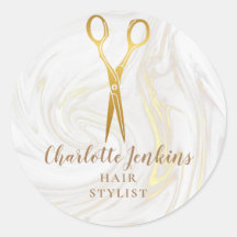 Gouden schaar Hair Stylist Marble Swirls