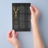 Gouden Schaar Kappers Krijtbord Service Menu (Hand)