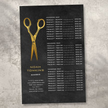 Gouden Schaar Kappers Krijtbord Service Menu