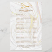 Gouden Schaar Kappersdienst Menu Marmer (Voorkant)