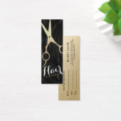 Gouden Schaar Kapsalon Kapper Afspraak Mini Visitekaartjes (Bureau)