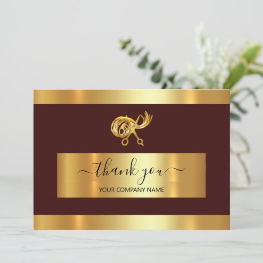 Gouden Schaar LogoDank u Business Insert Kaart (Staand voorkant)