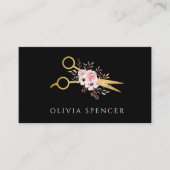 Gouden Schaar Rozen Hair Stylist Visitekaartje (Voorkant)