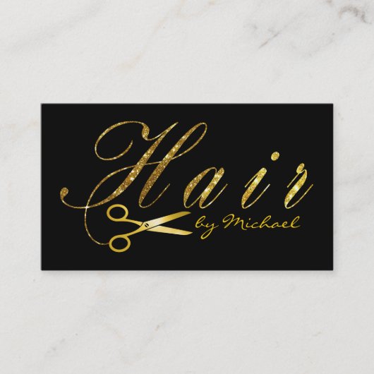 Gouden Schaar Script Hair Stylist Salon #4 Visitekaartje (Voorkant)
