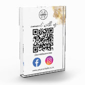 Gouden schaar verbinden met ons QR-code Social Med Fotoblokken (Links)