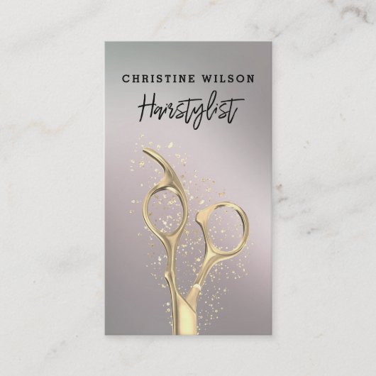 gouden schaar visitekaartje (Voorkant)