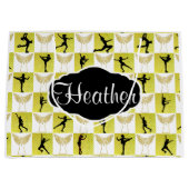 GOUDEN SCHAATSENGEL AANGEPASTE KERST CADEAU TAS GROOT CADEAUZAKJE (Voorkant)