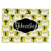 GOUDEN SCHAATSENGEL AANGEPASTE KERST CADEAU TAS GROOT CADEAUZAKJE (Achterkant)