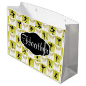 GOUDEN SCHAATSENGEL AANGEPASTE KERST CADEAU TAS GROOT CADEAUZAKJE (Achterkant Gekanteld)