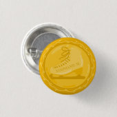 Gouden Schaatsmedaille Ronde Button 3,2 Cm (Voorkant /achterkant)