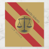 Gouden Schalen van Gerechtigheid | Advocaat Wijn Etiket (Enkel label)