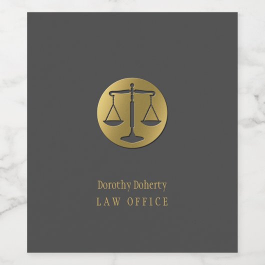 Gouden Schalen van Gerechtigheid | Professioneel Wijn Etiket (Enkel label)