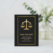 Gouden Schalen van Justitie Recht Thema Save the D Uitnodiging Briefkaart (Staand voorkant)