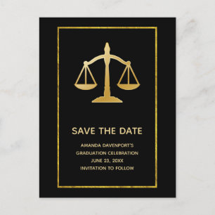 Gouden Schalen van Recht Thema Save the Date Uitnodiging Briefkaart