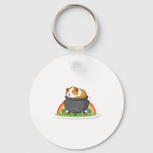 Gouden Schat Regenboog Cavia  Sleutelhanger (Voorkant)