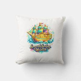 Gouden Schat Schip Worp Kussen | Rijke Decoratie A
