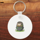 Gouden Schatbewaarder Egel St.Patrick's Dag Sleutelhanger (Voorkant)