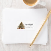 Gouden Schattigee kerstboomwensen Etiket (Insitu)