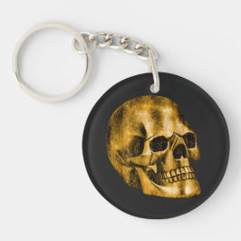 Gouden Schedel Cool Luxe Zwart Gotisch Halloween Sleutelhanger