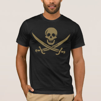 Gouden schedel en zwaarden Piratenvlag van Calico T-shirt