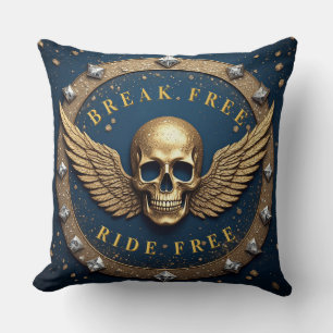 ☠️ Gouden Schedel Halo Symbool Cadeau Voor Rock Fa Kussen