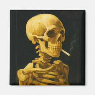Gouden Schedel Roken – Unieke Van Gogh Inspiratie Magneet