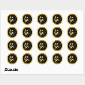 GOUDEN SCHEDEL RONDE STICKER (Vel)