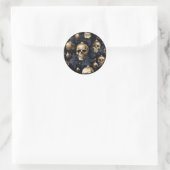 Gouden schedel ronde Stickers (Tas)