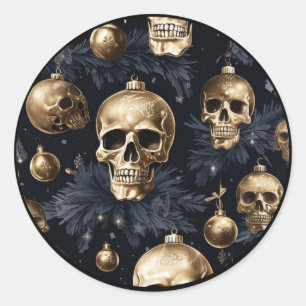 Gouden schedel ronde Stickers